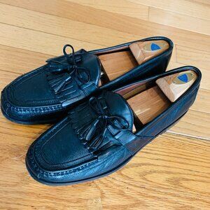 Johnson and Murphy size 11.5 D black leather tassel loafers